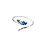 XIANNVQB 925 Silberringe - 925 Silber Vintage Blau Lotus Öffnung Ring Persönlichkeit Mode Finger Ringe Für Frauen Männer Party Schmuck Geschenke, Wie Gezeigt, Eröffnung