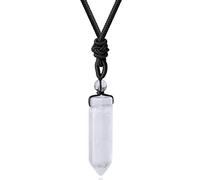 XIANNVXI Kette Herren Damen Klarer Quarz Heilung Kristall Anhänger Sechseckiger Punkt Anhänger Ketten Natürliche Kristalle Edelsteine Verstellbares Seil Reiki Schmuck Halskette
