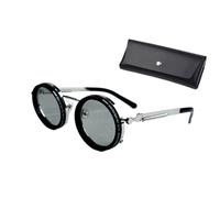 XIAOGUDONG Einstellbare Farbe Sonnenbrille, Herren 1-9 Gang einstellbar polarisiert Runde Strand Sonnenbrille, UV-Anti UV personalisierte Retro-Mode (mit Spiegel Etui),49 silver