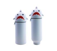 XIAOGUDONG Pencil Case，2 in 1 Soft Silicone Pencil Case，legami Pens，Kawaii Table Pen Holder, Soft Silicone School Pencil Case Zipper Closure, Retractable Capacity Pen Holder, H 19.8 cm,k