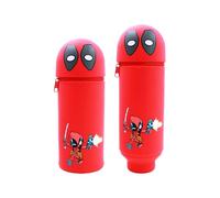 XIAOGUDONG Pencil Case，2 in 1 Soft Silicone Pencil Case，legami Pens，Kawaii Table Pen Holder, Soft Silicone School Pencil Case Zipper Closure, Retractable Capacity Pen Holder, H 19.8 cm,j