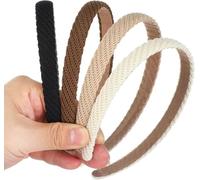 Xiaohan 4er-Pack Damen-Stirnband, modisches Anti-Rutsch-Feinstrick-Stirnband,