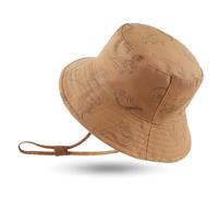 XIAOHAWANG Baby Sonnenmütze Jungen Sonnenhut UV Schutz Baby Mädchen Mütze Sommer Atmungsaktiv Kinder Fischerhut Mit Mesh-Futter (Karamell-Dinosaurier, 50CM,1-2Jahren)