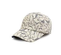 XIAOHAWANG Kinder Caps Jungen Schirmmütze mit UV Schutz Waterproof Sommer Kappe Waschbar Baby Jungen Cappy Baseball Cap 2-6Jahren (2-6Jungen, Beige Dinosaure)