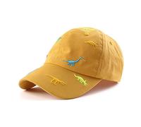 XIAOHAWANG Sommer Baseball Cap für Jungen Mädchen Verstellbar Sport Kappe Kinder Mit Dinosaurier-Stickerei Schirmmütze Kinder UV Schutz 2-6Jahren (as3, Age, 2_Years, 6_Years, (Gelb))