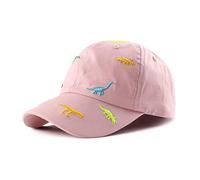 XIAOHAWANG Sommer Baseball Cap für Jungen Mädchen Verstellbar Sport Kappe Kinder Mit Dinosaurier-Stickerei Schirmmütze Kinder UV Schutz 2-6Jahren (as3, Age, 2_Years, 6_Years, (Rosa))
