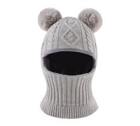 XIAOHAWANG Wintermütze Jungen Warme Strickmütze Mädchen Dicke Kindermützen Schlupfmütze Winddicht Kälteschutz Mütze für Baby, Kinder (Grau, 3-9Jahren)