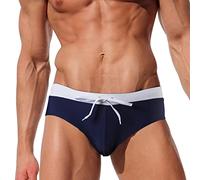 Xiaojiu Badeshorts Herren Sexy Eng Badehose Männer Kurz Badeslip Bikinihose Kurze Schwimmhose Arena Badehose Herren Badehosen Für Herren Herren Tanga Cotton Retro G-String Sexy UNT Marine M