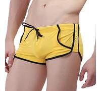 Xiaojiu Sommer Badeshorts Badehose Herren Badeslip Schnelltrocknend Triangel Herren Transparent Spitze Strings Bikini Slips Badehosen Fur Herren Badehose Herren Lang Hawaii Badehos Gelb S