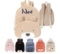 XIAOMA Kinderrucksack Personalisiert mit Gestickt Name,Kindergartenrucksack Mädchen Jungen Kindergartentasche Backpack Rucksack Kleinkind Tagesrucksack für Kita Kindertasche Krippenrucksack(Khaki A)