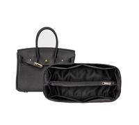 XIAOYIBAIHUOUK Taschen-Organizer-Einsatz für Hermes Birkin 25-30-35 Handtaschen, Polyester-Satin-Innentasche, Handtaschen-Innentasche, Schwarz