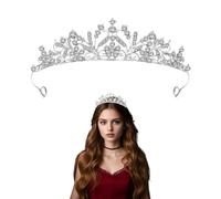 XIAQICA Krone Diadem Silber Kristalldiamant Tiara Damen Krönchen Hochzeit Kronen Crown für Geburtstag, Hochzeit, Festzug, Abschlussball Party