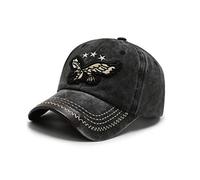 XibeiTrade Vintage Eagle Baumwolle Baseball Cap Damen Herren Sport Outdoor Casual Sonnenhut Gr. M, Schwarz
