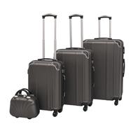 Xichuzi Vierteiliges Hartschalen-Trolley-Set, Handgepäck, Trolley Koffer, Reisekoffer, Rollkoffer, Hartschalenkoffer, Kofferorganizer, Anthrazit