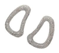 XIGAWAY Geometrische Tropfen-Ohrringe für Damen, Gold- und Silber-CZ-Ohrringe, Kristall-Akzent, baumelnder Ohrschmuck, Sommer-Kollektion 2025, klein, Strass, Kein Edelstein