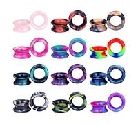 XINHE 12 Paare Silikon Ear Tunnel Plug Weiche Silikon Tunnel Set Expander Stretching Ohr Piercing Schmuck 6-25MM,7/8"(22mm)