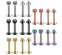 XINHE 16G Chirurgenstahl Kugel Spike Labret Monroe Lippenpiercing Tragus Helix Piercing Stud Ohr Stecker Schmuck 20 Stück,12mm