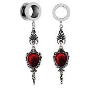 XINHE 2 Stück Edelstahl Ohr Piercing Körper Schmuck Ohrringe Ohr Stecker Tunnel Ohr Erweiterungen Ohr Reibahle Ohr Dilations Gothic Bat,D,12mm
