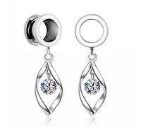 XINHE 2 Stück Edelstahl Ohrstöpsel Tunnel Ear Extensions Ear Reamer Ohrringe CZ Edelstein Oreja Dilataciones Pircing Schmuck,6mm