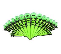 XINHE Dehnstäbe Tunnel Set Ohr Dehnstab Expander Plug Set 1.6-10mm Leuchten im Dunkeln mit Flesh Silikon Ohr Tunnel Piercing Set 50 stück,005