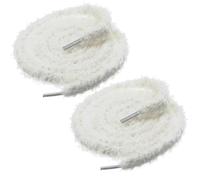 Xinjoduz 2 Stück 140cm × 1.2cm Schnürsenkel Weiß Universal Plüschschnürung Dickeschnürsenkel Plüsch Breite Schuhbänder Weißer Flauschige Schnürsenkel Weiche Laces für Sneaker Freizeitschuhe