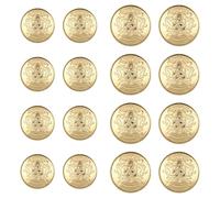 Xinjoduz Blazerknöpfe aus Metall, 2 Größen, abnehmbar, Vintage-Stil, kein Nähen, goldfarben, 4 Löcher, runde Goldknöpfe für Blazer, Anzug, Mantel, Uniform, Jacke, Kleidung, Handwerk (18 mm, 25 mm)