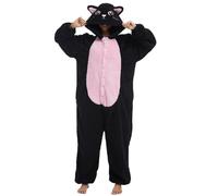 Xinlong Einteiliger Schlafanzug Damen Oversized Tier Onesie Panda Reißverschluss Erwachsene Unisex Nachtwäsche Overall Jumpsuit Lang Herren Fasching Halloween Pyjama Kleidung Karneval Mit Kapuze