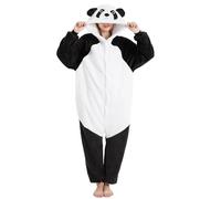 Xinlong Panda Jumpsuit Damen Tier Oversized Kuschelig Schlafanzug Cosplay Herren Lang mit Kapuze Unisex Tier Tierkostüme Nachtwäsche Winter Plüschjumpsuit
