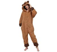 Xinlong Panda Jumpsuit Damen Tier Oversized Kuschelig Schlafanzug Herren Lang mit Kapuze Reißverschluss Unisex Tier Tierkostüme Nachtwäsche Winter