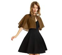 XinQi BUCUXE Damen Soft Chiffon Schal Wraps Shrug für Abendkleid Hochzeit Cape Bolero Flapper Cover Up - Braun - Einheitsgröße