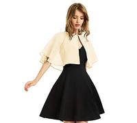 XinQi Damen Soft Chiffon Schal Wraps Shrug für Abendkleid Hochzeit Cape Bolero Flapper Cover Up, Champagner, Einheitsgröße