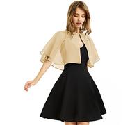 XinQi Damen Soft Chiffon Schal Wraps Shrug für Abendkleid Hochzeit Cape Bolero Flapper Cover Up, gelb, Einheitsgröße