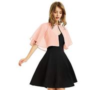 XinQi Damen Soft Chiffon Schal Wraps Shrug für Abendkleid Hochzeit Cape Bolero Flapper Cover Up - Rot - Einheitsgröße