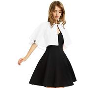 XinQi Damen Soft Chiffon Schal Wraps Shrug für Abendkleid Hochzeit Cape Bolero Flapper Cover Up, Weiss/opulenter Garten, Einheitsgröße