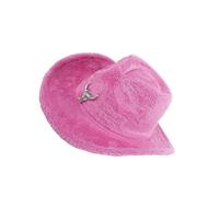 Xinsheinelry Fedoras Hut Panama Hut Maillard Pelzplüsch für Damen Herren Foto Requisiten Western für Männer Frauen Unisex tragen, Schwarzes Herz, S/L