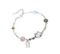 Xinsheinelry Leichtes 20-g Charm Armband mit hübschen Katzen Fisch Motiven als tägliches Geschenk Leichtes Charm Armband