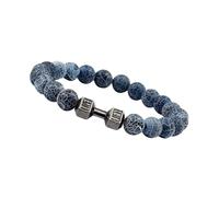 Xinsheinelry Mehrzweck-Hantel-Anhänger für Herren, Perlen, natürlich, elegant, Lava-Stein, für Energie und Fitness, Schmuckstücke, Unisex, Eine Größe, Wie beschrieben