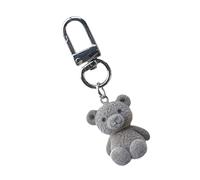 Xinsheinelry Niedlicher Cartoon-Bär-Ringe, trendiger Harz-Schlüsselanhänger, Verzierung, tragbarer Ring-Anhänger für Frauen und Mädchen, brauner Halter, dunkelbraun, One size