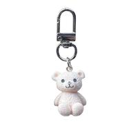 Xinsheinelry Niedlicher Cartoon-Bär-Ringe, trendiger Harz-Schlüsselanhänger, Verzierung, tragbarer Ring-Anhänger für Frauen und Mädchen, brauner Halter, B, One size