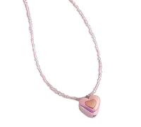 Xinsheinelry Perlenketten, Herz-Anhänger, Choker-Perlen, Choker, Party-Zubehör, Frauen, Freundinnen, Perlen-Halskette, One Size, Wie beschrieben, Wie beschrieben