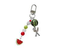 Xinsheinelry Playful Summers Fruit Keychain Resin Bead Holder Allergy Resistant Decorative Item for Adults and Students Lightweight Resin Rings, Türschnalle, One size
