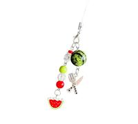 Xinsheinelry Playful Summers Fruit Keychain Resin Bead Holder Allergy Resistant Decorative Item for Adults and Students Lightweight Resin Rings, Seil zum Aufhängen, One size