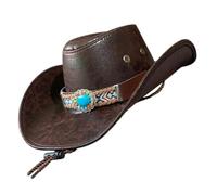 Xinsheinelry PU Homburg Panama Hut ethnischer Hut für Damen Herren Foto Requisiten Western für Männer Frauen Unisex tragen, Rosa / Schwarz, S/L