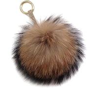 xinshibao Fuchspelz Kaninchenfell Pom Pom Anhänger - Schlüsselanhänger & Taschenanhänger, Pelz Bommel Ball
