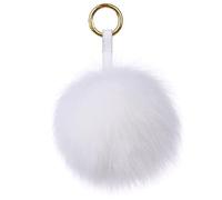 xinshibao Kaninchenfell Pom Pom Anhänger - Echtfell Schlüsselanhänger & Taschenanhänger, Fuchspelz Bommel Ball