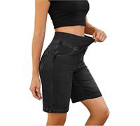 Xinyilau Dehnbare Jeans-Shorts for Damen, hoch tailliert, Klassische Denim-Shorts mit Bauchkontrolle, kurvig, oberhalb des Knies, Biker-Yoga-Hose(B,XXL)