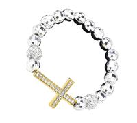 XINYIN Kombinierte Kette aus erweiterbaren religiösen Perlen mit Armband mit Metall-Finish und elegantem Potenzial für religiöses elastisches Armband, One Size, Wie beschrieben