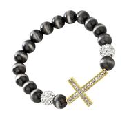 XINYIN Kombinierte Kette aus erweiterbaren religiösen Perlen mit Armband mit Metall-Finish und elegantem Potenzial für religiöses elastisches Armband, One Size, Wie beschrieben