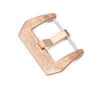 XIOKLM 18mm 20mm 22mm 24mm Geschnitzte Edelstahl-Uhrenschließe Ersatz for Silikonarmband Universal(Rose Gold-18mm)
