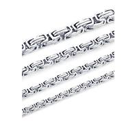 XIRUVE Königskette Breite 4mm/5mm/6mm/8mm, Länge 46-76cm Wählbar Kette Herren Edelstahl Halskette (S 4mm,61cm)